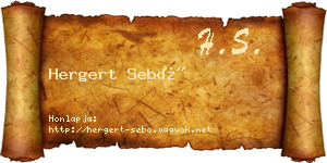 Hergert Sebő névjegykártya
